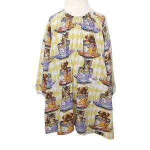 Paper Wings Puppies Kittens Teacups Organic Cotton Dress Baby 24mo Play Dress